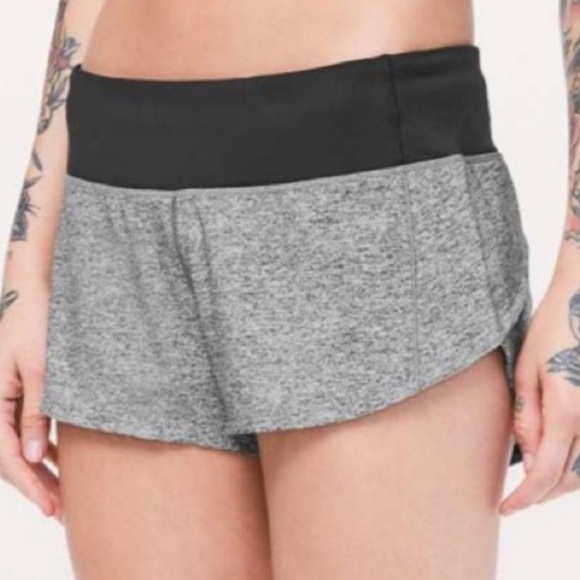 Lululemon Speed Up Shorts- Grey/Black Size 10 - Picture 1 of 3